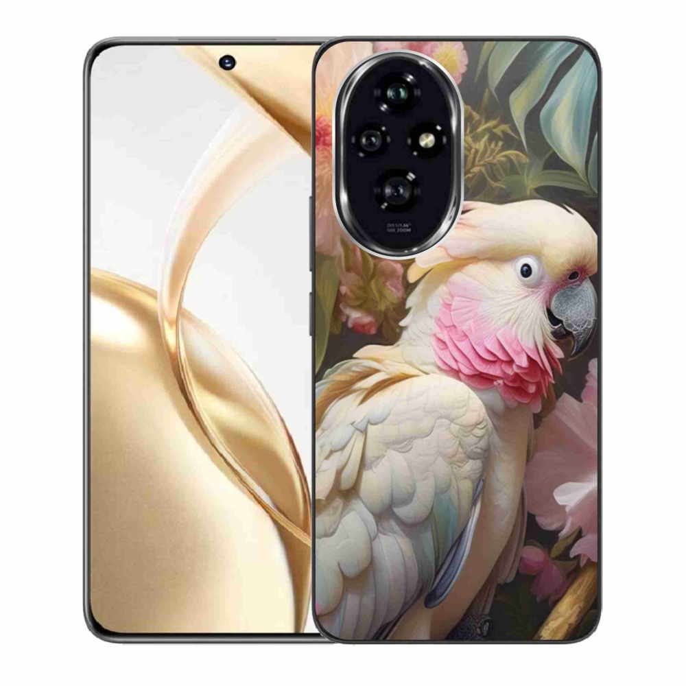 Gelový kryt mmCase na Honor 200 5G - papoušek kakadu růžový 2