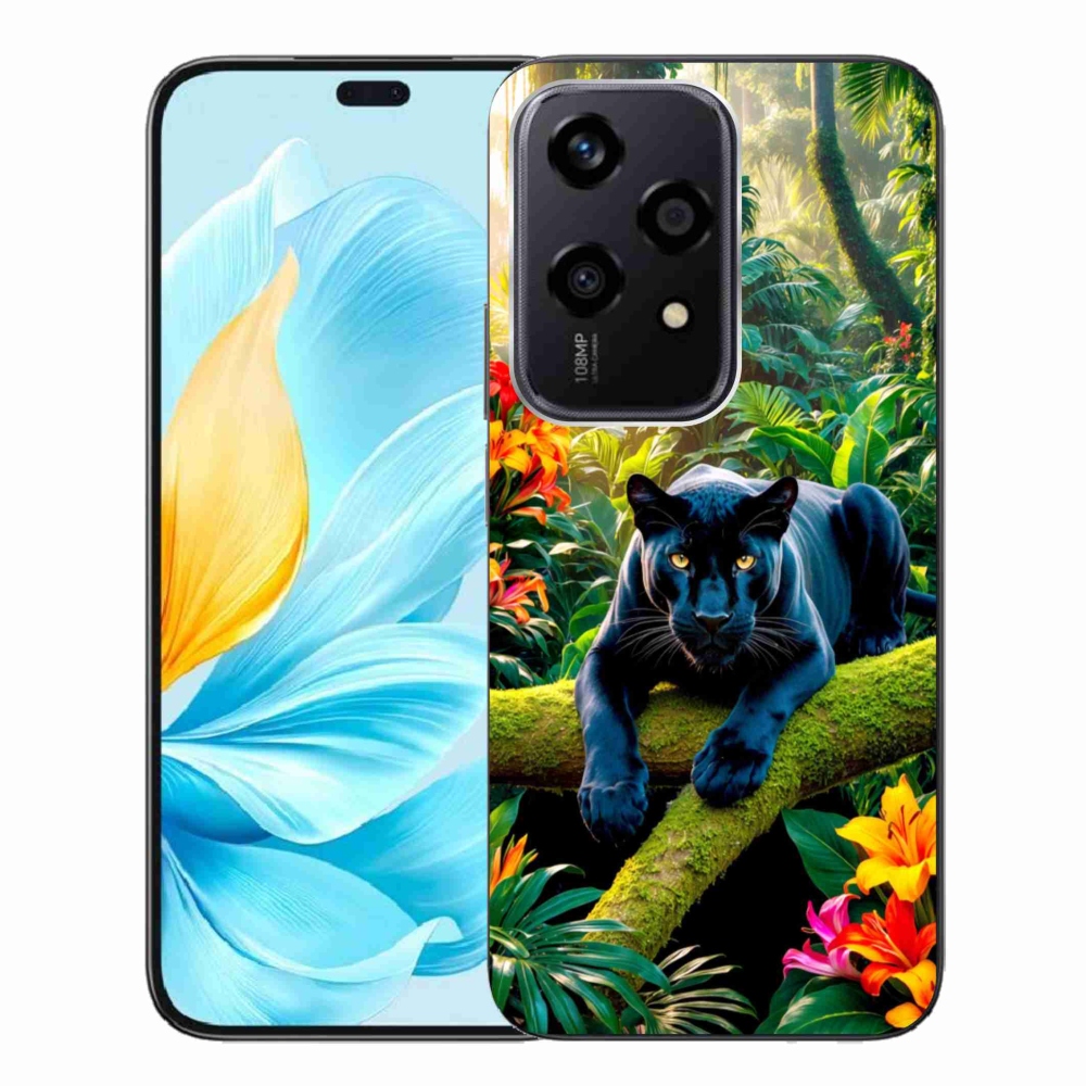 Gelový kryt mmCase na Honor 200 Lite 5G - černý panter v džungli