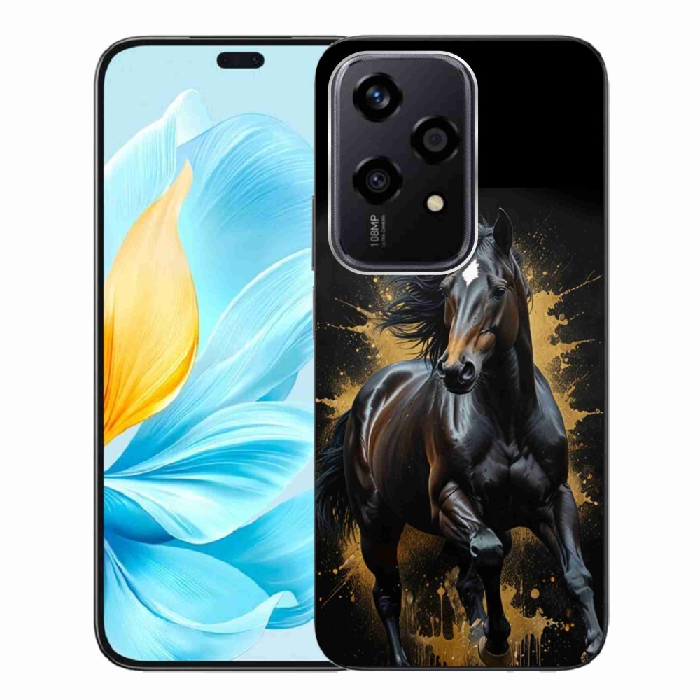 Gelový kryt mmCase na Honor 200 Lite 5G - elegantní černý hřebec