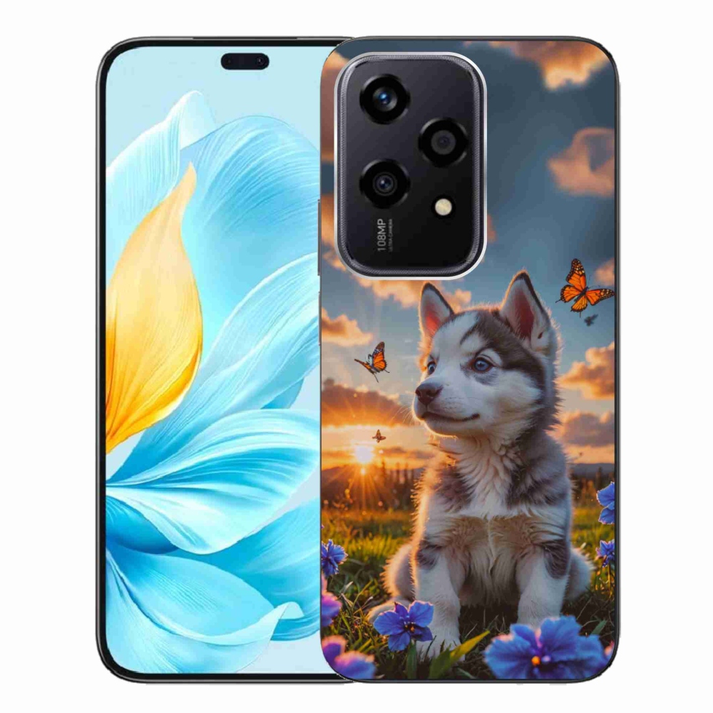 Gelový kryt mmCase na Honor 200 Lite 5G - husky při západu slunce