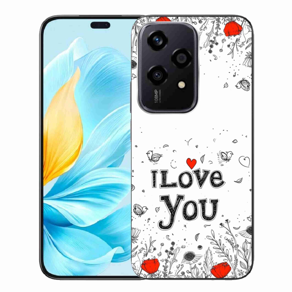 Gelový kryt mmCase na Honor 200 Lite 5G - I love you bílé pozadí