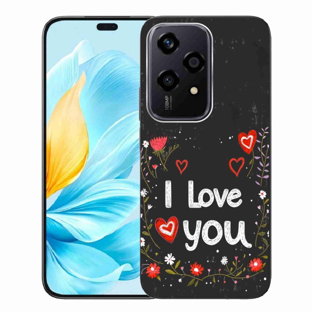 Gelový kryt mmCase na Honor 200 Lite 5G - I love you černé pozadí