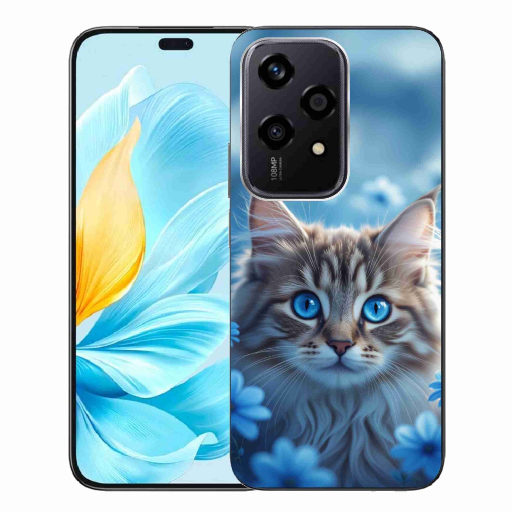 Gelový kryt mmCase na Honor 200 Lite 5G - koťátko v modrých květech
