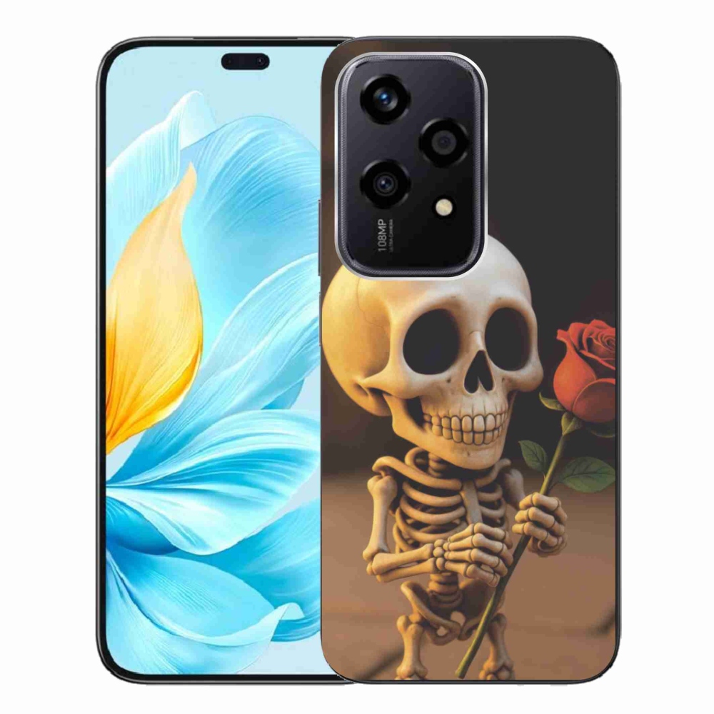 Gelový kryt mmCase na Honor 200 Lite 5G - kostlivec s růží