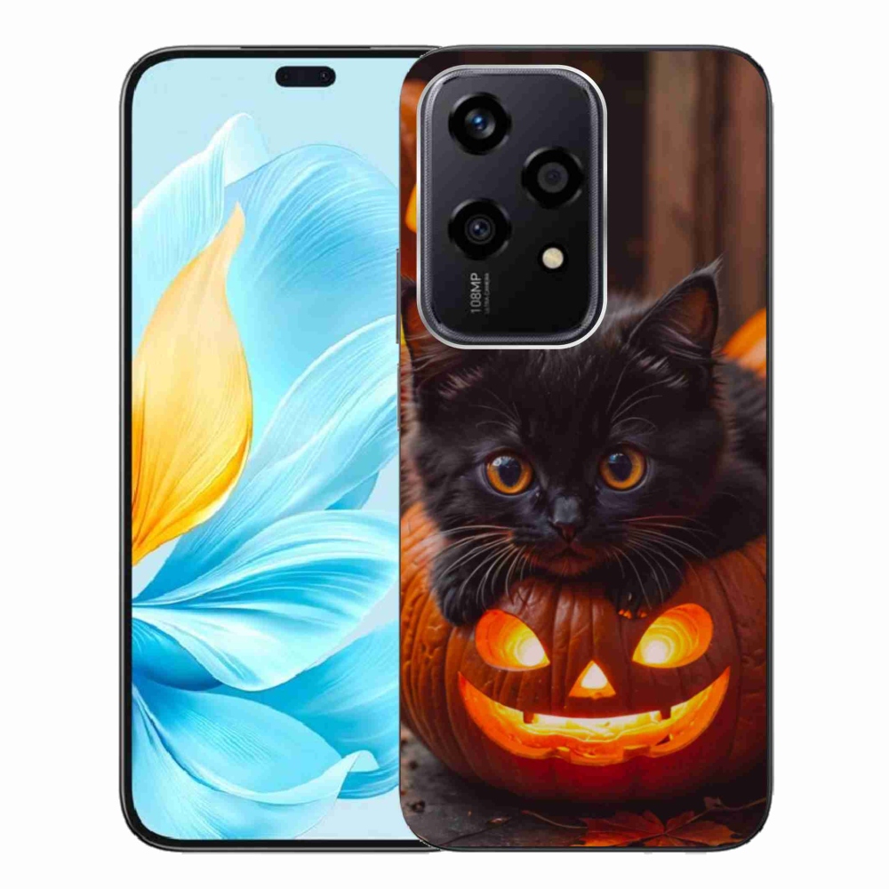 Gelový kryt mmCase na Honor 200 Lite 5G - kotě a dýně
