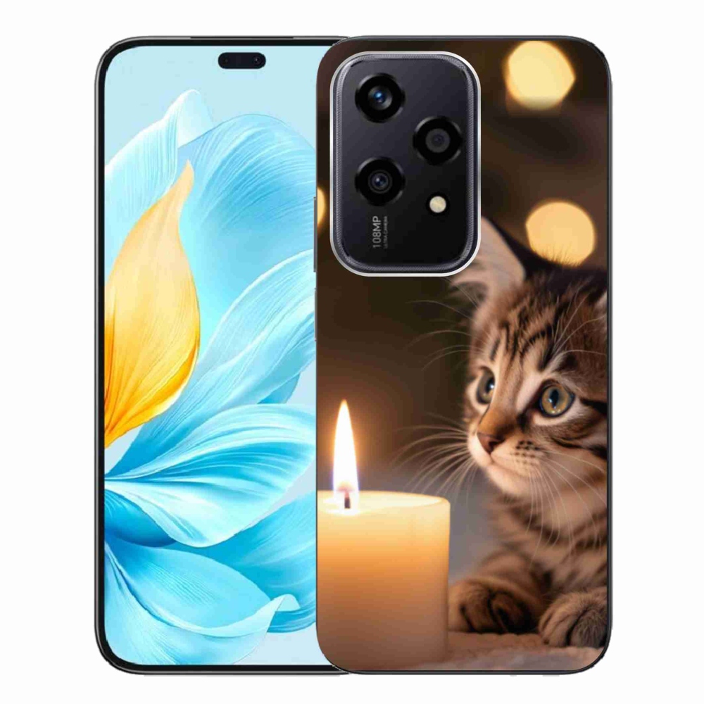 Gelový kryt mmCase na Honor 200 Lite 5G - kotě a svíčka