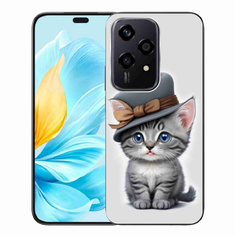 Gelový kryt mmCase na Honor 200 Lite 5G - kotě s kloboukem