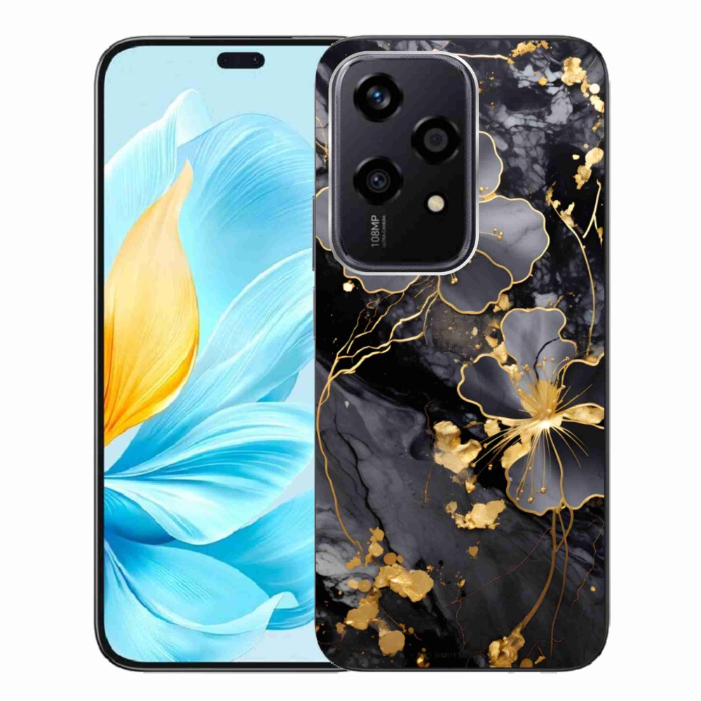 Gelový kryt mmCase na Honor 200 Lite 5G - zlaté květy