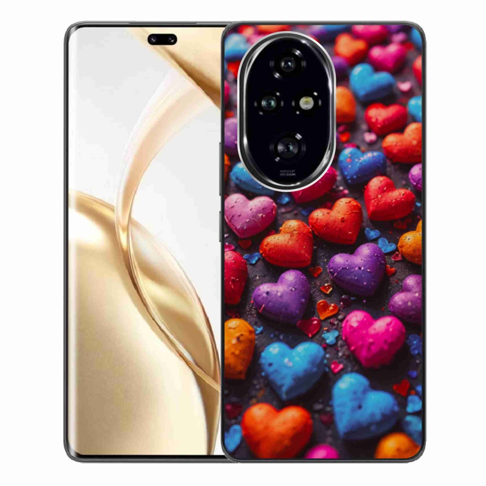 Gelový kryt mmCase na Honor 200 Pro 5G - barevná srdce