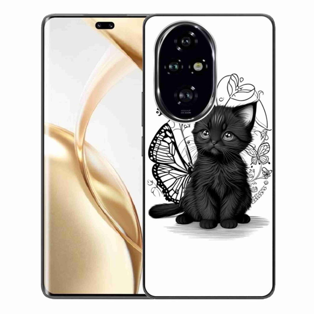 Gelový kryt mmCase na Honor 200 Pro 5G - černé kotě