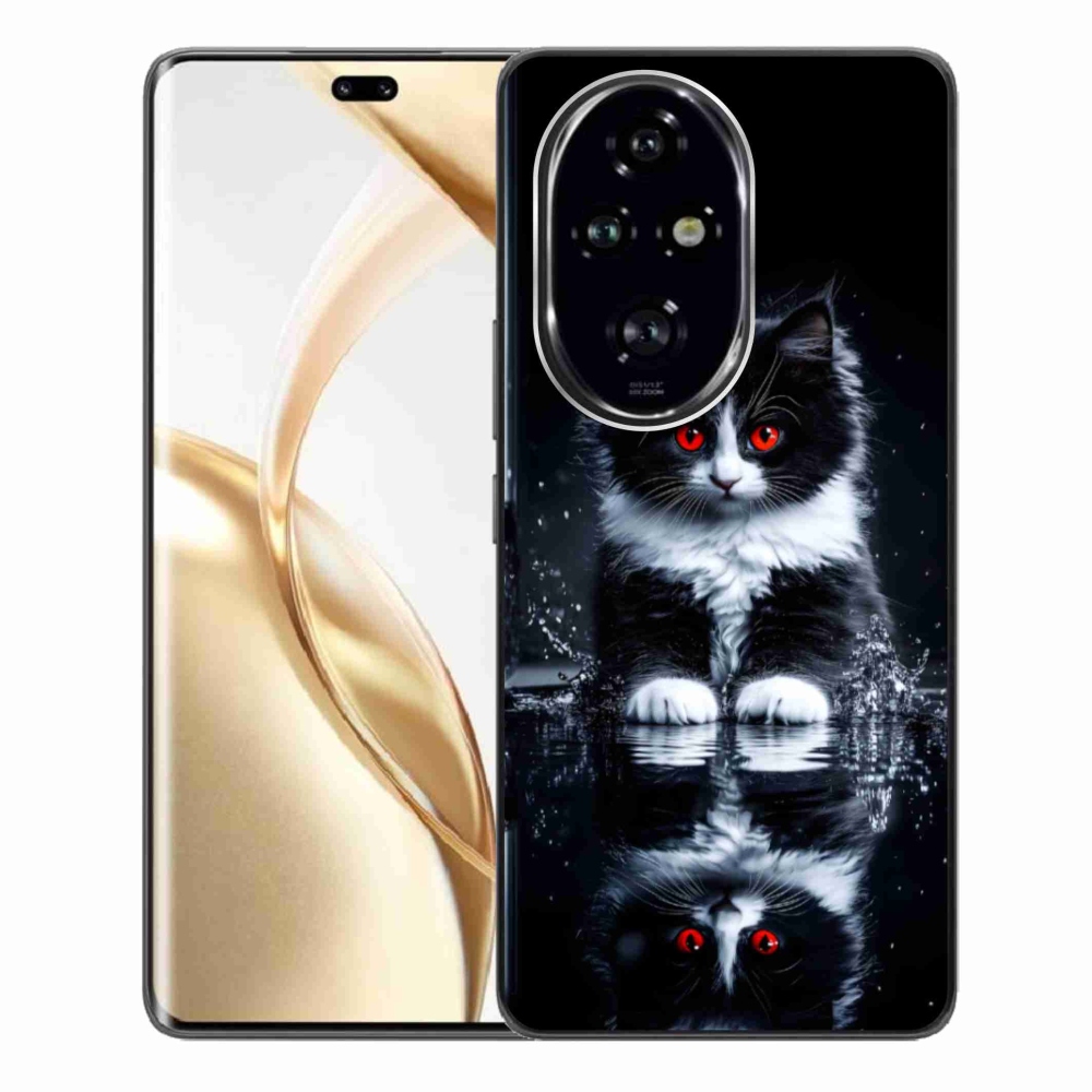 Gelový kryt mmCase na Honor 200 Pro 5G - černobílé kotě