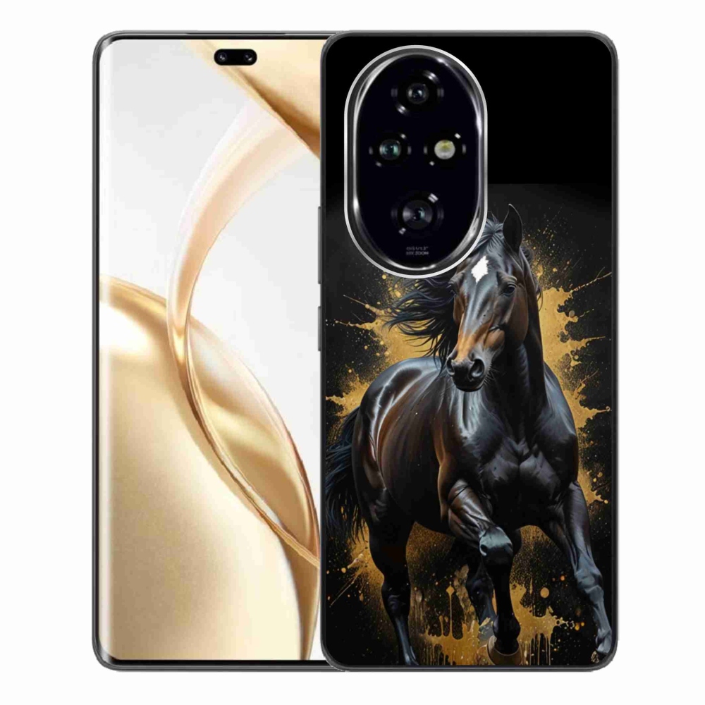 Gelový kryt mmCase na Honor 200 Pro 5G - elegantní černý hřebec