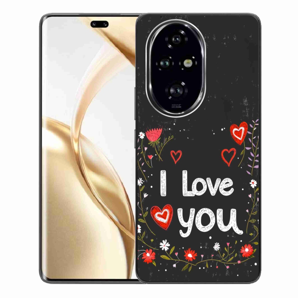 Gelový kryt mmCase na Honor 200 Pro 5G - I love you černé pozadí