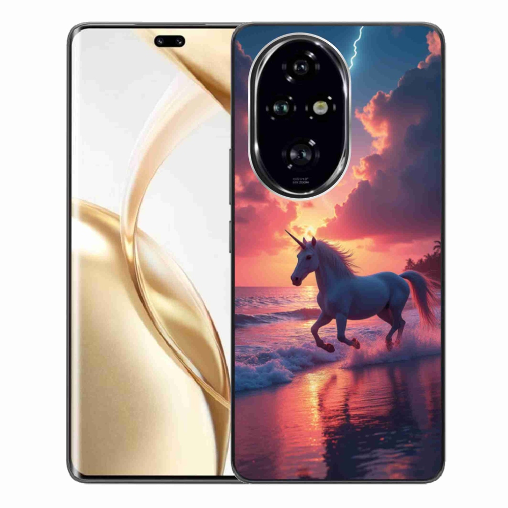 Gelový kryt mmCase na Honor 200 Pro 5G - jednorožec na pláži