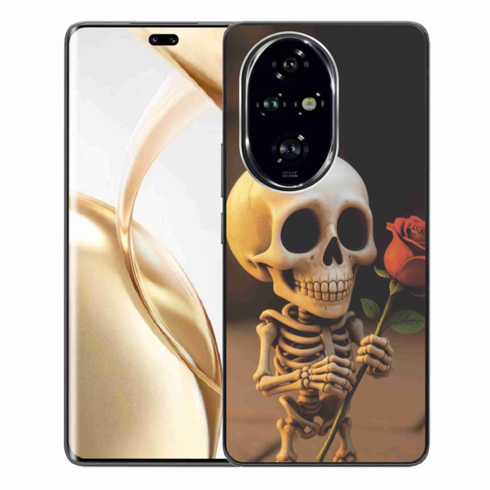 Gelový kryt mmCase na Honor 200 Pro 5G - kostlivec s růží