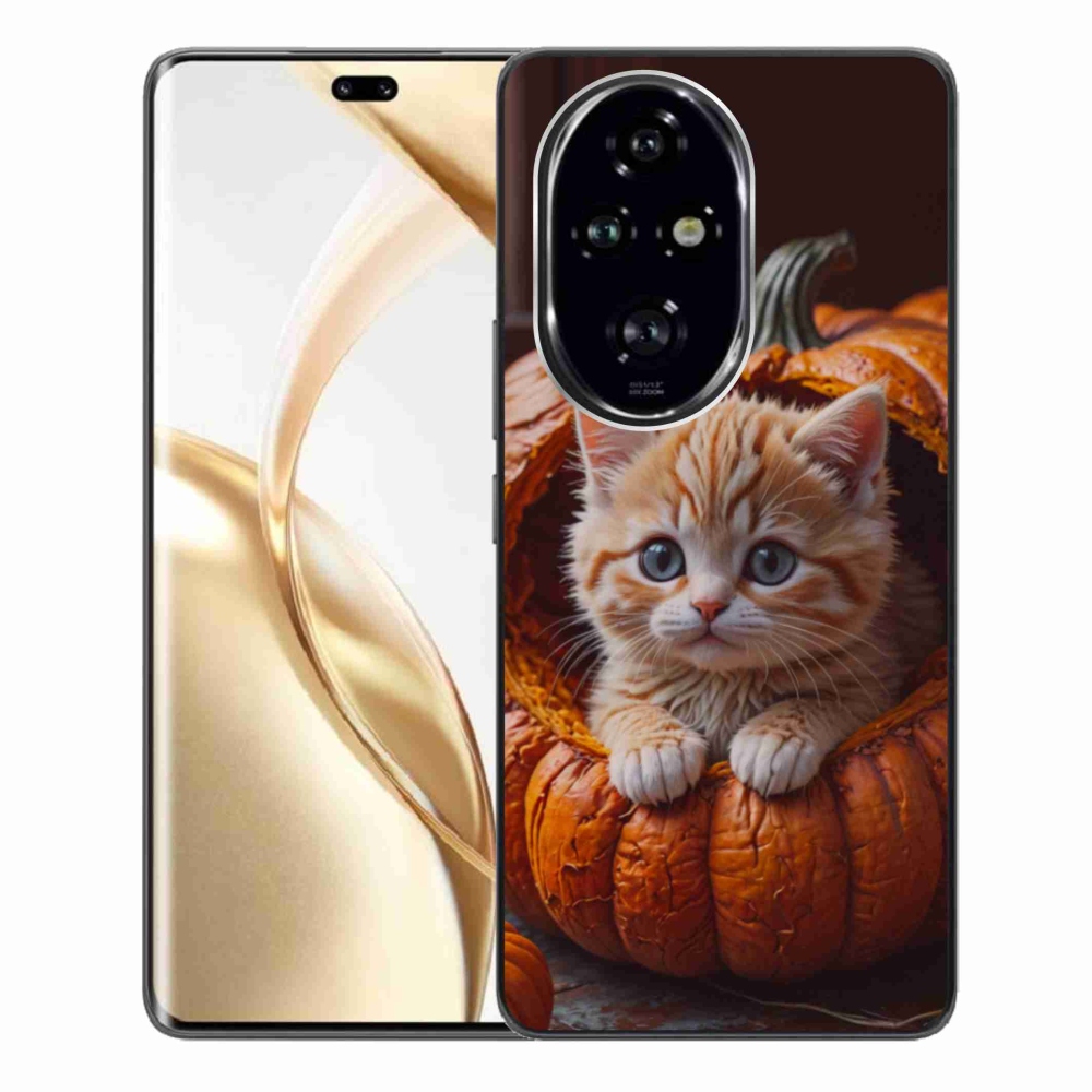 Gelový kryt mmCase na Honor 200 Pro 5G - kotě a dýně 2