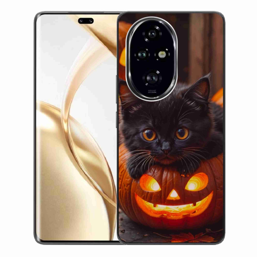 Gelový kryt mmCase na Honor 200 Pro 5G - kotě a dýně