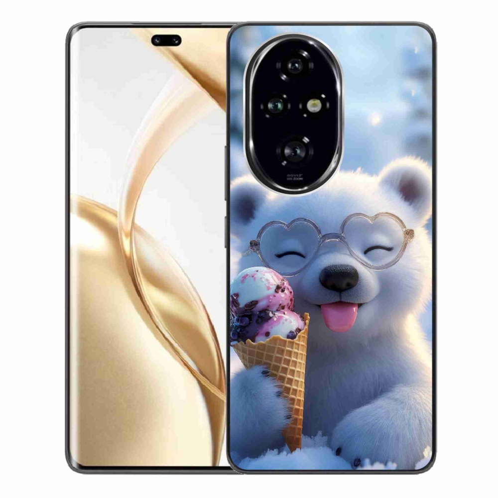 Gelový kryt mmCase na Honor 200 Pro 5G - medvídek se zmrzlinou