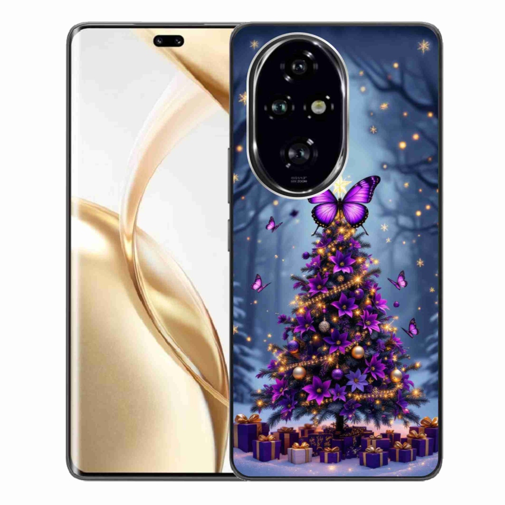 Gelový kryt mmCase na Honor 200 Pro 5G - motýlí vánoční stromek