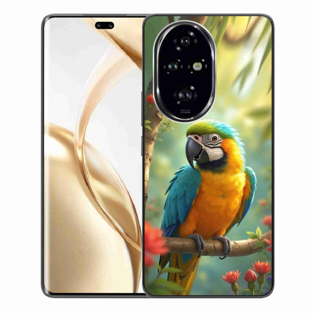 Gelový kryt mmCase na Honor 200 Pro 5G - papoušek ara modrožlutá