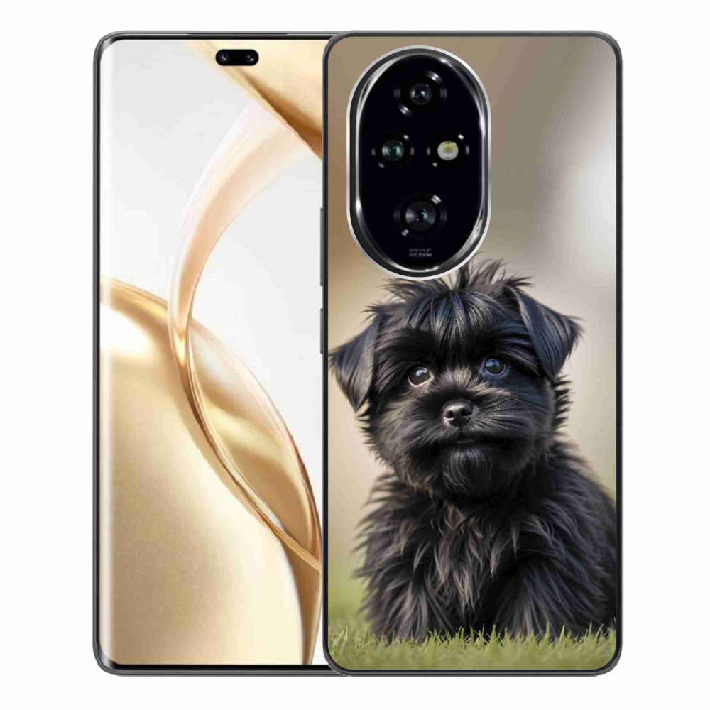 Gelový kryt mmCase na Honor 200 Pro 5G - roztomilý černý pejsek