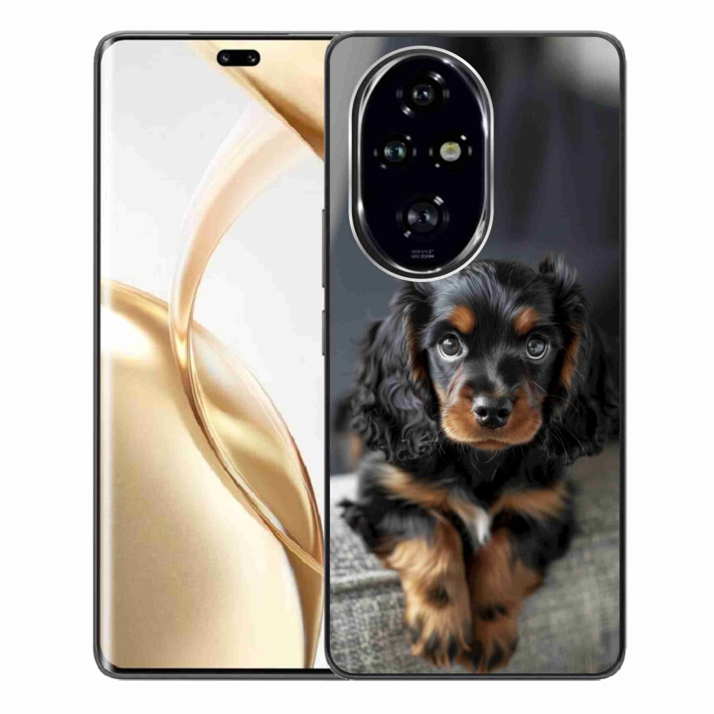 Gelový kryt mmCase na Honor 200 Pro 5G - roztomilý dlouhosrstý jezevčík