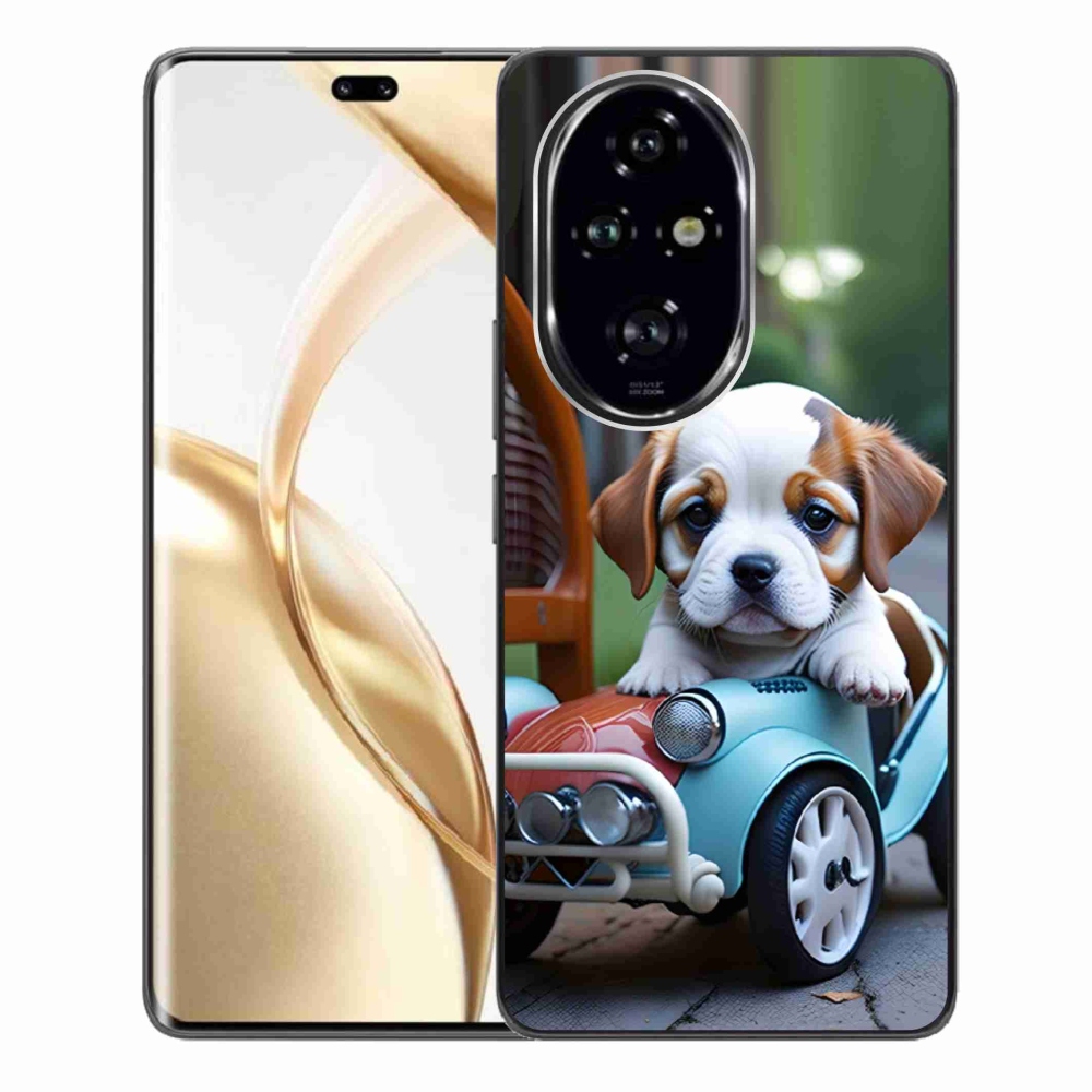 Gelový kryt mmCase na Honor 200 Pro 5G - štěně v retro autě
