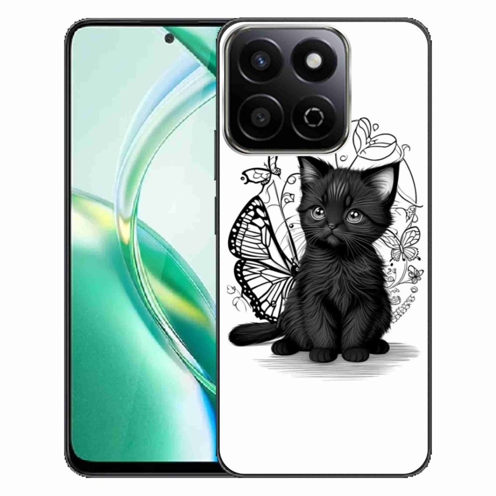 Gelový kryt mmCase na Honor 200 Smart 5G - černé kotě