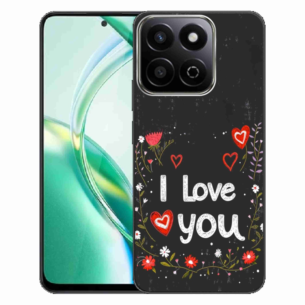Gelový kryt mmCase na Honor 200 Smart 5G - I love you černé pozadí
