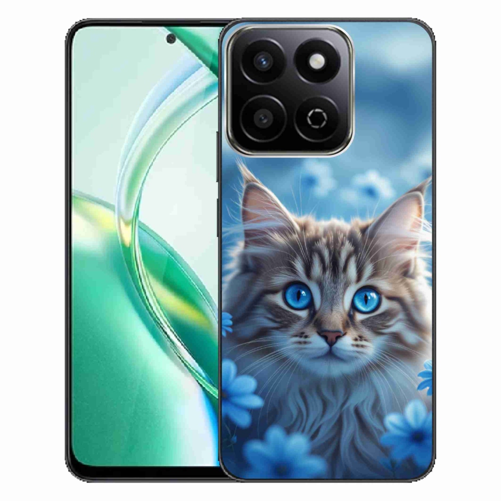 Gelový kryt mmCase na Honor 200 Smart 5G - koťátko v modrých květech