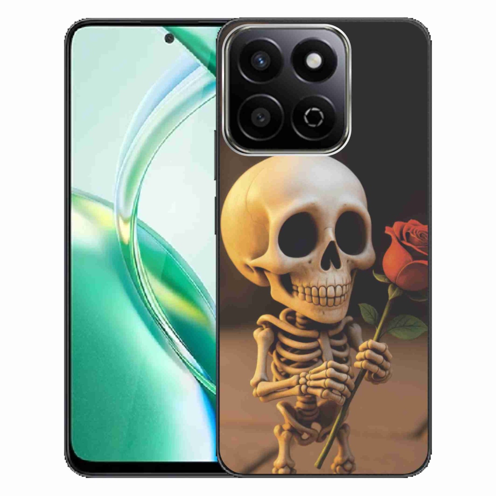 Gelový kryt mmCase na Honor 200 Smart 5G - kostlivec s růží