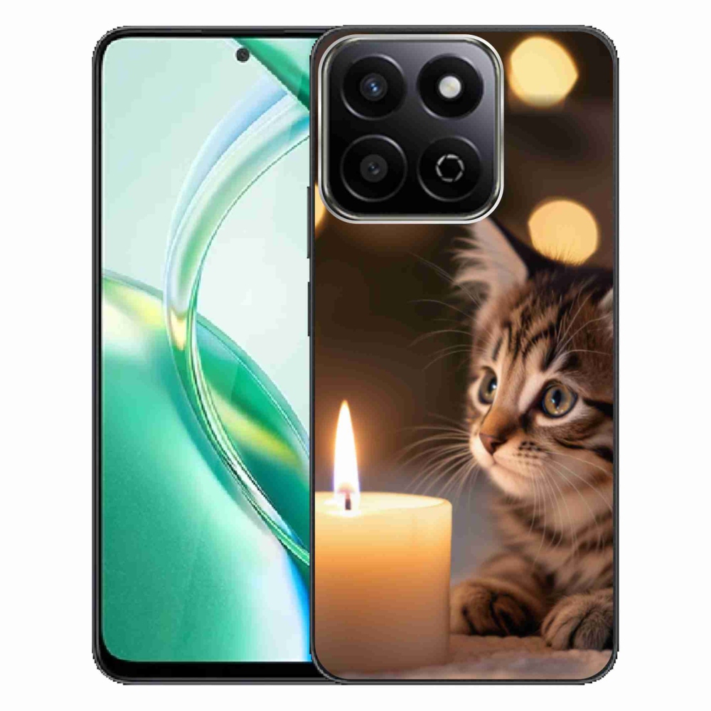 Gelový kryt mmCase na Honor 200 Smart 5G - kotě a svíčka