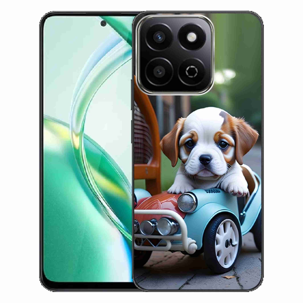 Gelový kryt mmCase na Honor 200 Smart 5G - štěně v retro autě