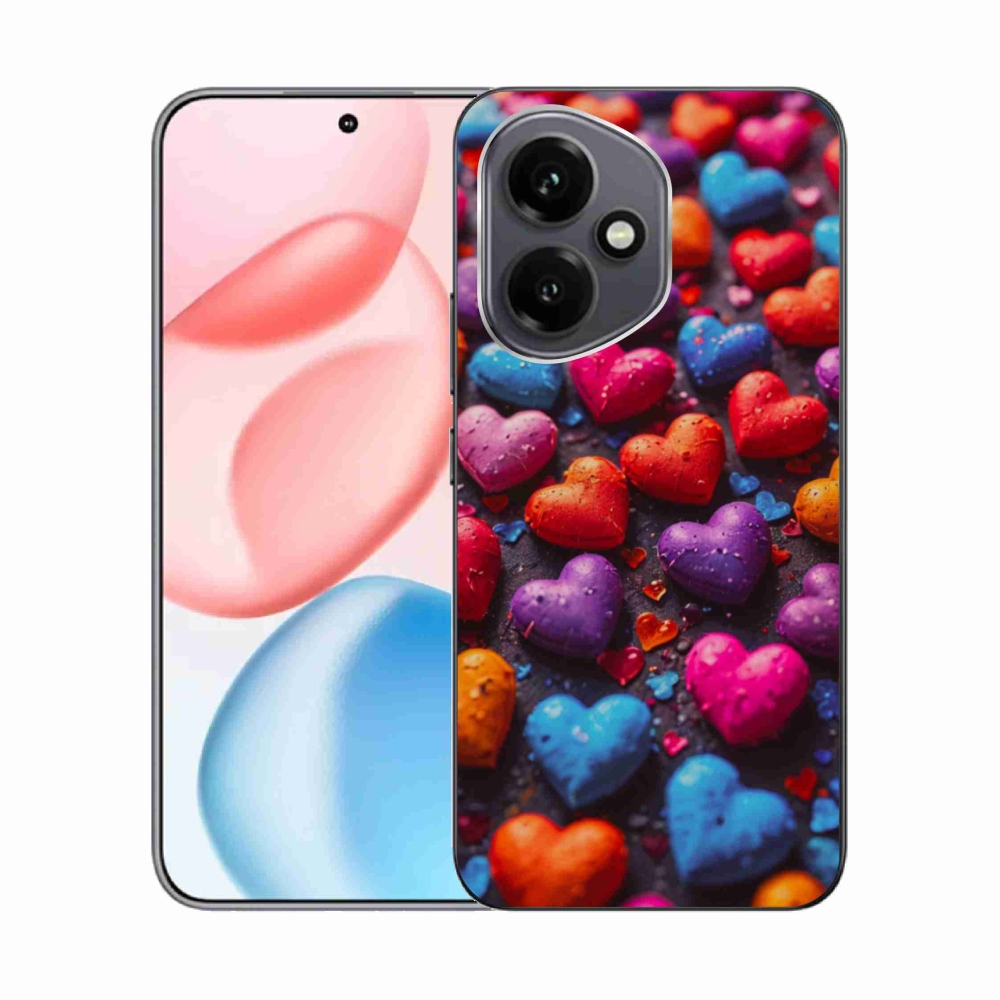 Gelový kryt mmCase na Honor 400 - barevná srdce