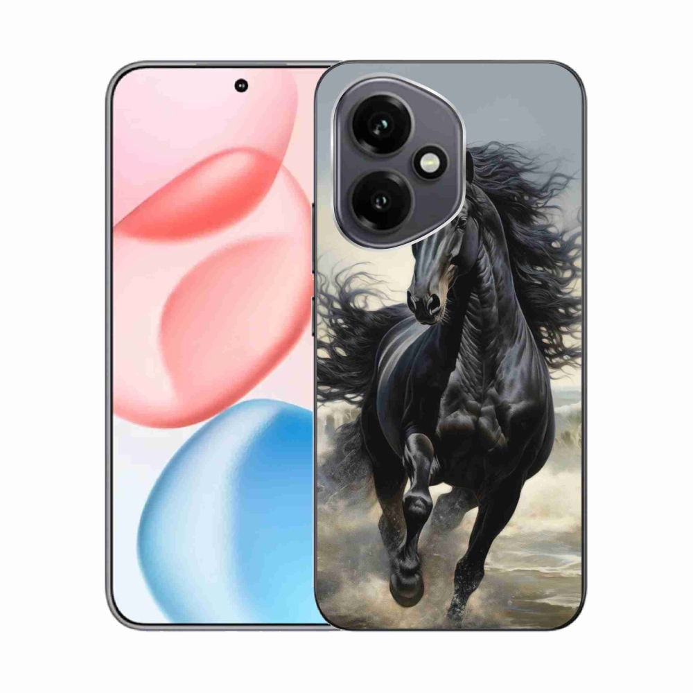 Gelový kryt mmCase na Honor 400 - běžící černý kůň