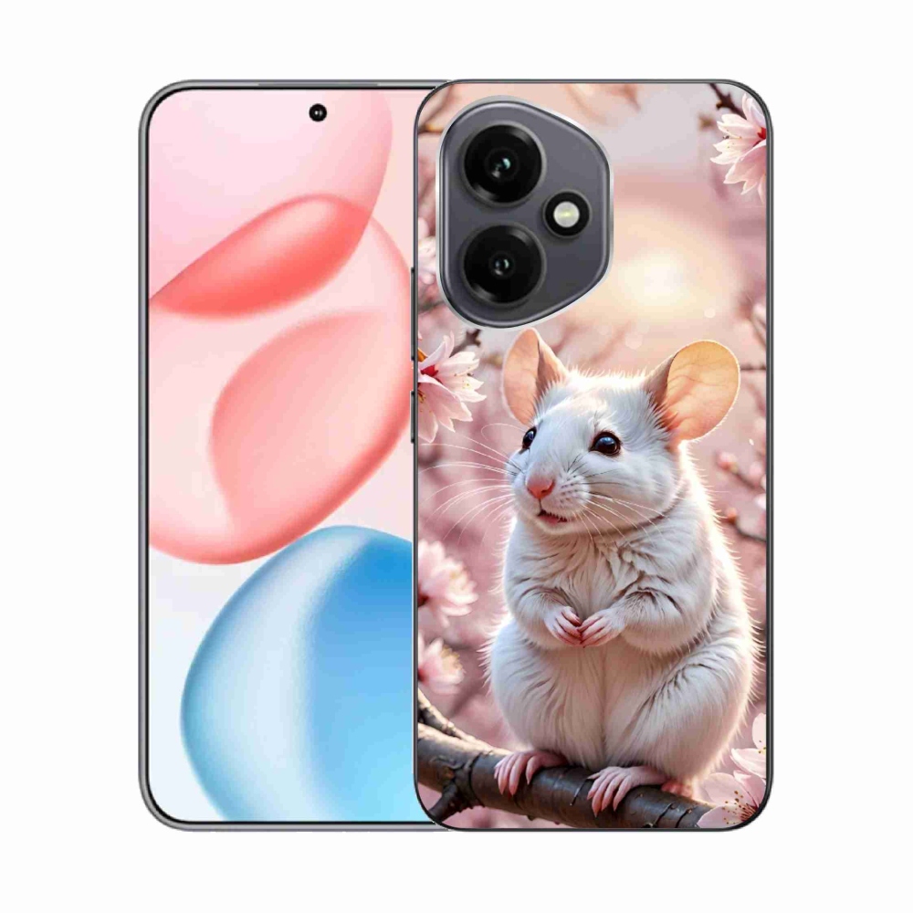 Gelový kryt mmCase na Honor 400 - bílá myš na větvi