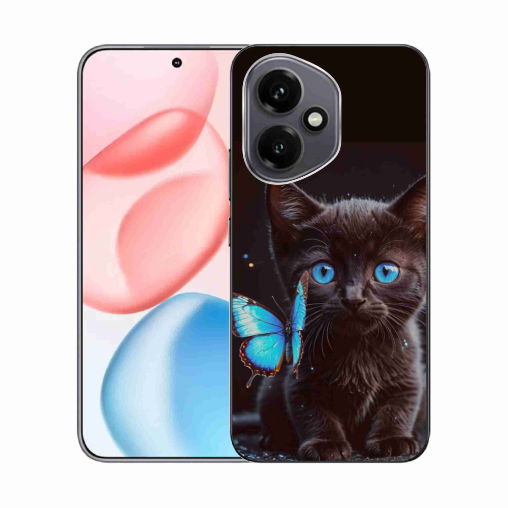 Gelový kryt mmCase na Honor 400 - černé kotě 3