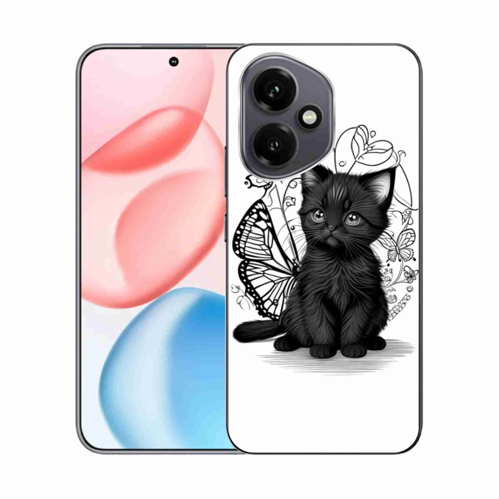 Gelový kryt mmCase na Honor 400 - černé kotě