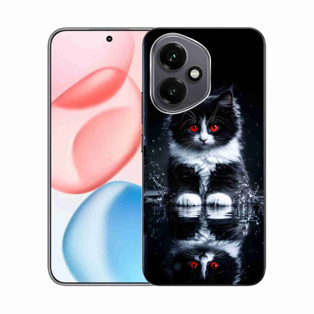 Gelový kryt mmCase na Honor 400 - černobílé kotě