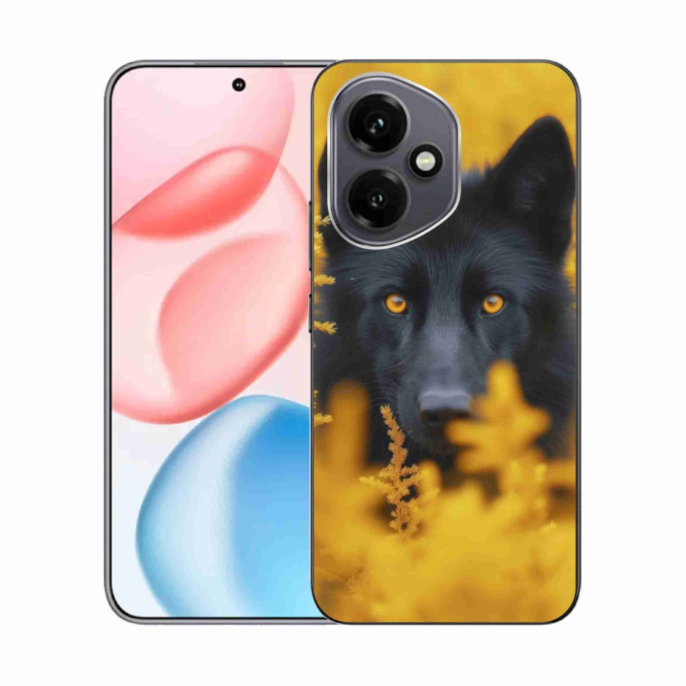 Gelový kryt mmCase na Honor 400 - černý vlk 2