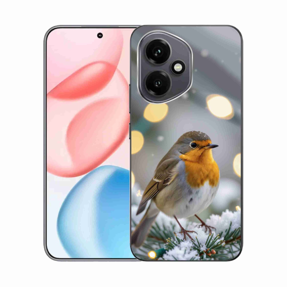 Gelový kryt mmCase na Honor 400 - červenka v zimě