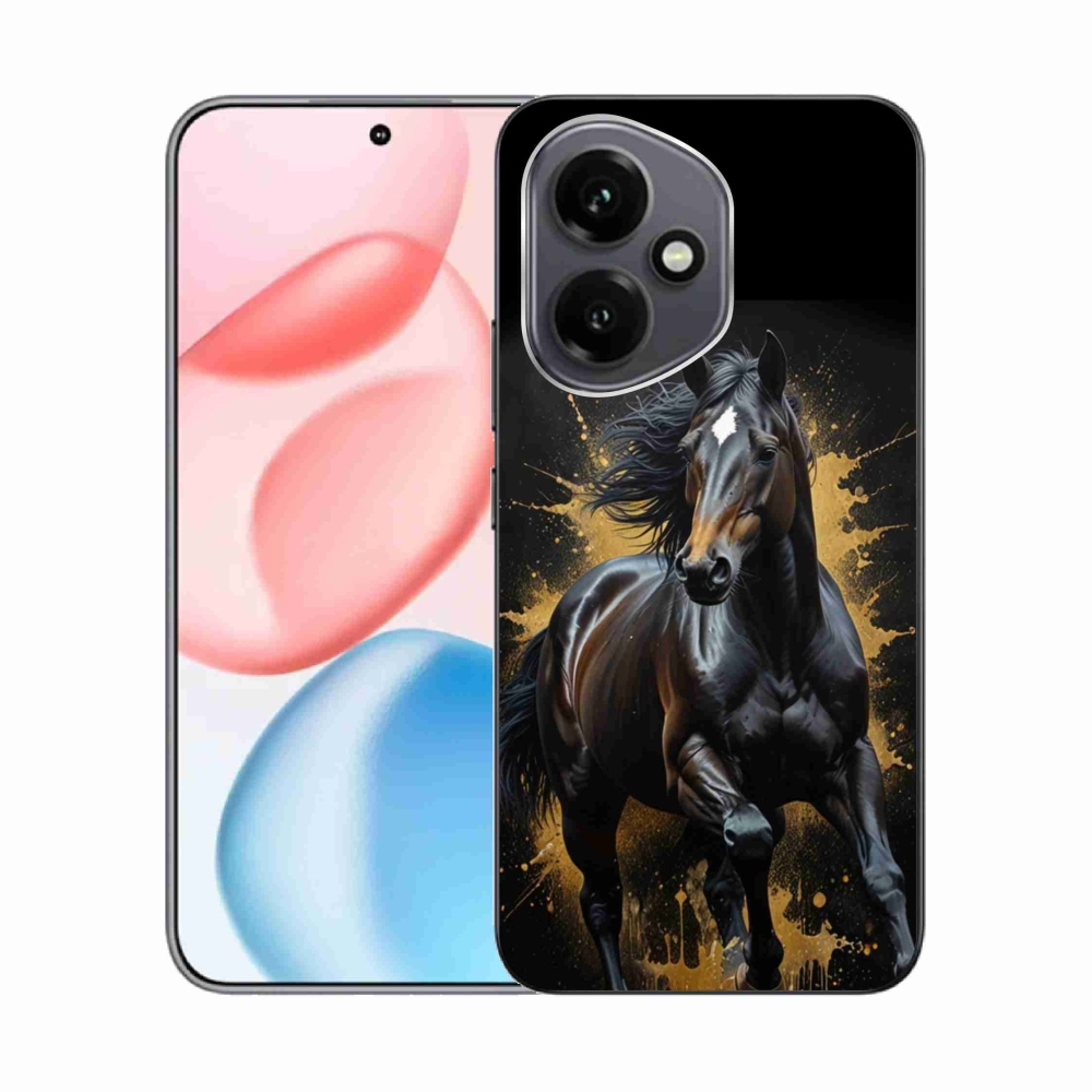 Gelový kryt mmCase na Honor 400 - elegantní černý hřebec