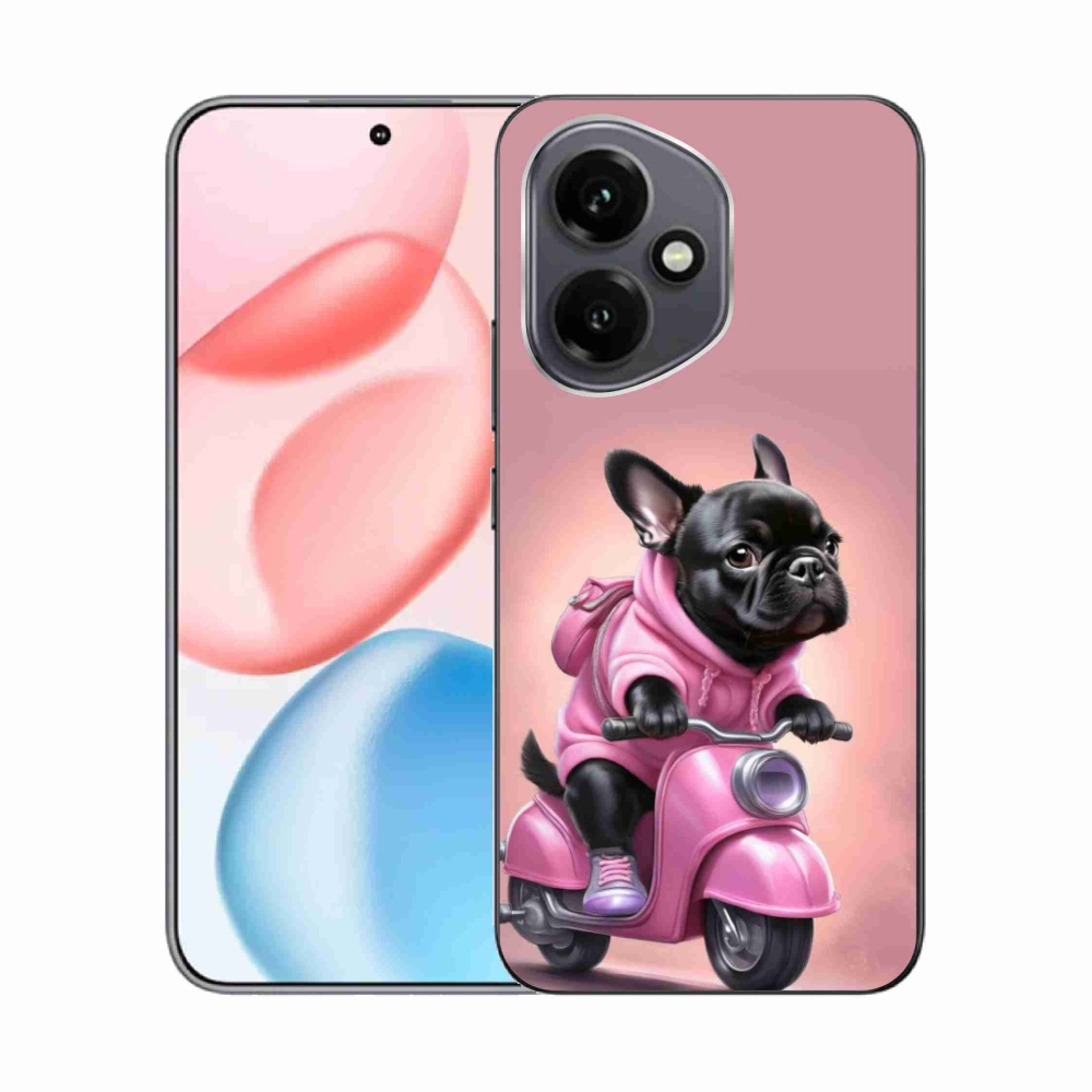 Gelový kryt mmCase na Honor 400 - francouzský buldoček na skútru