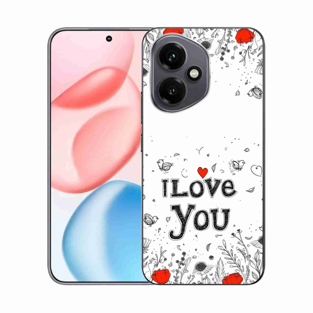 Gelový kryt mmCase na Honor 400 - I love you bílé pozadí