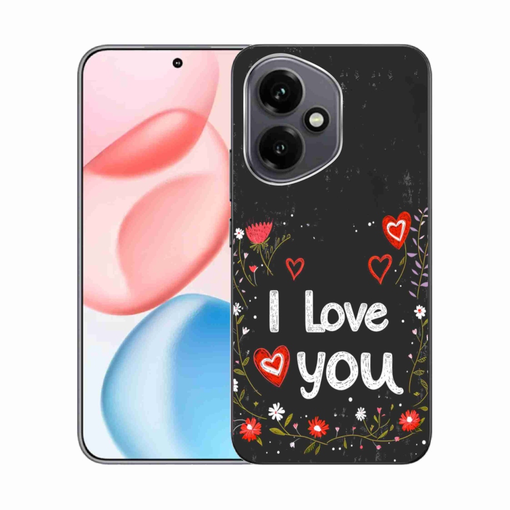 Gelový kryt mmCase na Honor 400 - I love you černé pozadí