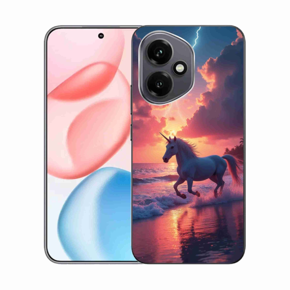 Gelový kryt mmCase na Honor 400 - jednorožec na pláži