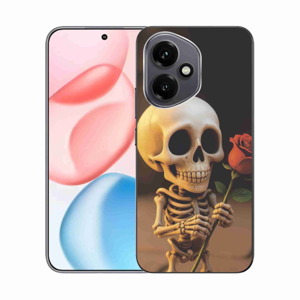 Gelový kryt mmCase na Honor 400 - kostlivec s růží