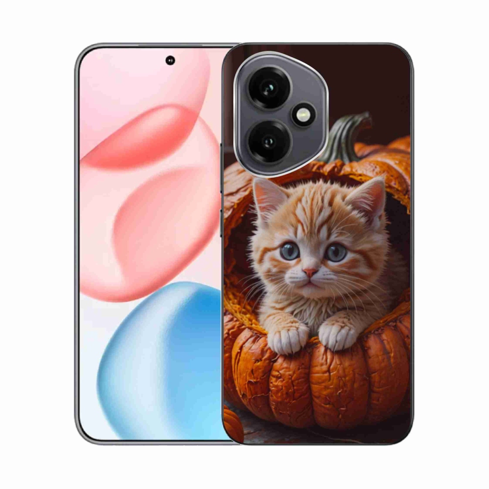 Gelový kryt mmCase na Honor 400 - kotě a dýně 2