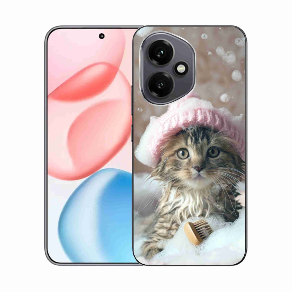 Gelový kryt mmCase na Honor 400 - kotě a koupel