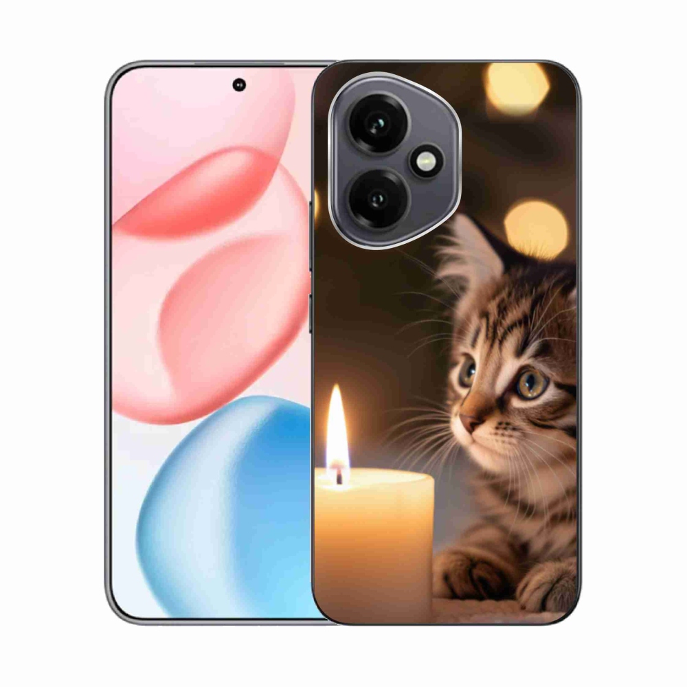 Gelový kryt mmCase na Honor 400 - kotě a svíčka